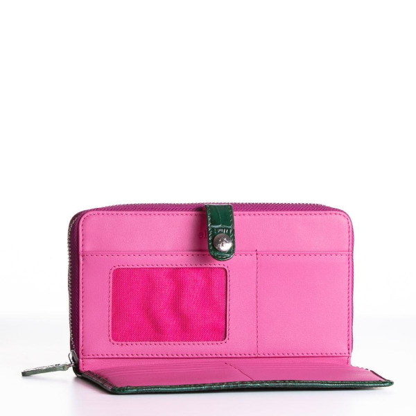 PANTOLINA KROKOPRÄGUNG GLÄNZEND GRÜN Ellabee Ledergeldbörse